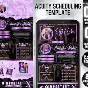09 Hair Stylist Acuity Scheduling Template, Acuity Scheduling Template, Hair Stylist Website, Canva Template