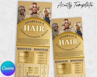 Hair Stylist Acuity Scheduling Template | Hair Stylist Branding | Hair Stylist Website | Canva Templates | Black and Pink Acuity