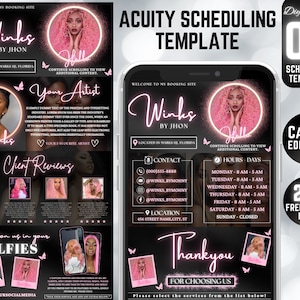 08 Editable Acuity Template, Hair Stylist Acuity Scheduling Template, Hair Stylist Branding, Hair Stylist Website, Canva Templates