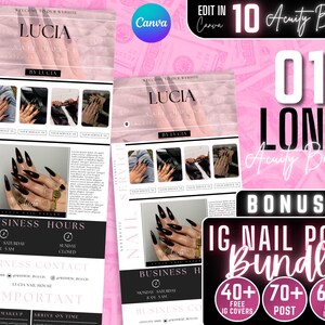 Acuity Scheduling Template Nail Tech | Acuity Webseite | Acuity Spielplan | Acuity Scheduling | Canva Buchungsvorlage | Pink Schwarz Acuity