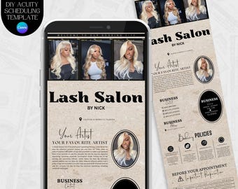 Lash Acuity スケジュール管理ウェブサイト Lash Tech テンプレート Acuity ラッシュ予約サイト Acuity Lashes Canva Acuity テンプレート ラッシュスタイリストサイト Acuity