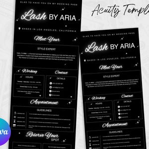 Plantilla de programación Acuity Sitio web de Lash Tech Acuity Plantilla Canva de Lash Tech Acuity Sitio web de Lash Acuity Plantilla de programación DIY de Lash Acuity