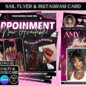 Nail Booking Flyer, Nail Flyer, Nail Tech Flyer, Nail Appointments Available flyer, Nail Book now flyer, Nail Instagram Post Content Flyer