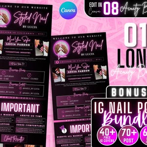 Acuity Scheduling Template Nail Tech | Acuity Webseite | Acuity Spielplan | Acuity Scheduling | Canva Buchungsvorlage | Pink Schwarz Acuity