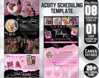 10 DIY Acuity Site - Acuity Scheduling Template Nailstylist - Canva Template - Nail Business Website -  Nail Artist - Nail Acuity Template