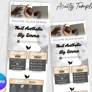 Acuity Scheduling Vorlage, Nail Tech Acuity Scheduling Vorlage, Nail Tech Branding, Nail Tech Website, Canva Vorlage, Bearbeitbare Vorlage