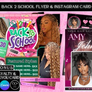 Back to School Sale Flyer, Braid Prices Flyer, Braids Sale Flyer, Back 2 School Flyer, Lashes, Hair Flyer, Braids Special Flyer Template