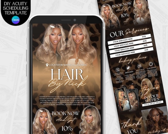 Acuity Scheduling Template Leopard, Hairstylist Website