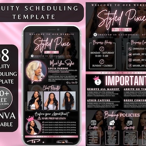 DIY Acuity Site - Acuity Scheduling Template Hairstylist - Canva Template - Hair Business Website -  Hair Artist - Hair Acuity Template