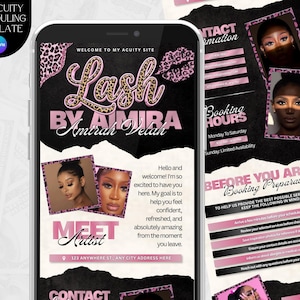 cheetah print Acuity Templates Lash Acuity Scheduling Template Lash Tech Website Acuity Business Template Lashes Booking Site