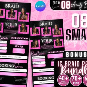 Pink DIY Canva Acuity Booking Site Template, Hair Stylist Acuity Scheduling Template, Booking Site Template, Acuity Scheduling Site, Nail