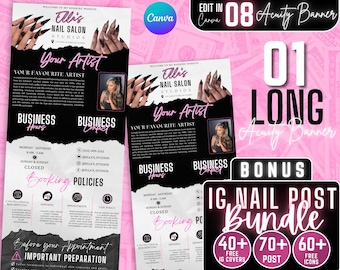 Acuity Scheduling Template Nail Tech Minimalist Nail Booking Site Nail Tech Website Acuity Scheduling Site Nail Tech Canva Template