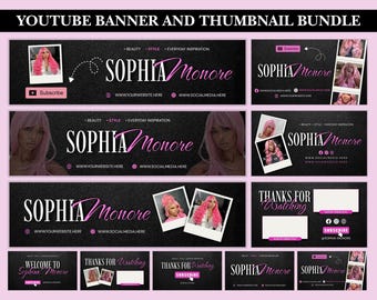 Youtube Branding Kit, YouTube Banner Kit, DIY Video Banner Template, Intro Banner, Outro Banner, Animated Intro, Animated Outro, Thumbnail