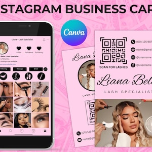 Instagram Visitenkarte Lash Tech Visitenkarte IG Canva Haar Visitenkarte Nail Beauty Visitenkarte Kosmetik Kosmetikerin Visitenkarte Make-up Visitenkarte