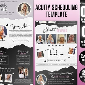 10 DIY Acuity Site - Acuity Scheduling Template Hairstylist - Canva Template - Hair Business Website -  Hair Artist - Hair Acuity Template