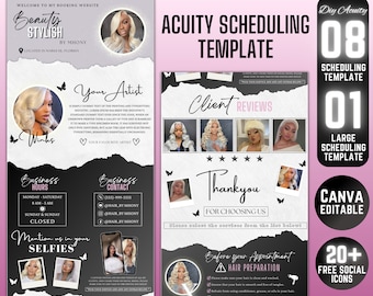 10 DIY Acuity Site - Acuity Scheduling Template Hairstylist - Canva Template - Hair Business Website -  Hair Artist - Hair Acuity Template