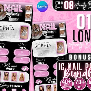Acuity Scheduling Vorlage, Nail Tech Acuity Scheduling Vorlage, Nail Tech Branding, Nail Tech Website, Canva Vorlage, Bearbeitbare Vorlage