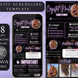 Plantilla de programación de Acuity Nail Tech, Plantillas de programación de Acuity Estilista, Lash Tech, Esteticista, Maquillador, Plantillas de libros de Acuity