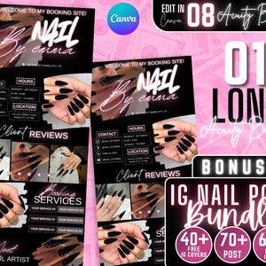 Acuity Scheduling Template Nail Tech | Acuity Webseite | Acuity Spielplan | Acuity Scheduling | Canva Buchungsvorlage | Pink Schwarz Acuity