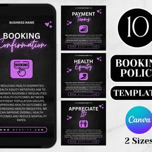 Lash Tech booking Policy Instagram Template Terms And ConditionsTemplate, Payment refund Cancellation Policy, Booking Policy Canva Template