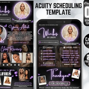 08 Editable Acuity Template, Hair Stylist Acuity Scheduling Template, Hair Stylist Branding, Hair Stylist Website, Canva Templates