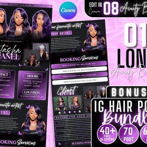 Acuity Scheduling Template, Acuity Scheduling Template Hair Stylist, Website template, Hair Website, Booking site, Free 70 Instagram post