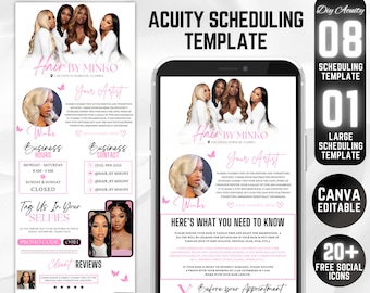09 DIY Acuity Site - Acuity Scheduling Template Hairstylist - Canva Template - Hair Business Website -  Hair Artist - Hair Acuity Template