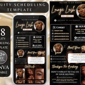 Acuity Scheduling Template Lash Tech Branding, Pink Black Boking Site for Lash Tech, Template Canva, Editable Lash Tech Booking Web Banners