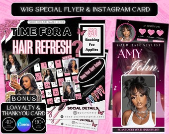 Booking Flyer, Hair Flyer, Wig Flyer, Book Now Flyer, Books Open Flyer, Calendar Flyer, Trending Beauty Flyer