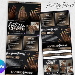 Acuity Scheduling Vorlage, Nail Tech Acuity Scheduling Vorlage, Nail Tech Branding, Nail Tech Website, Canva Vorlage, Bearbeitbare Vorlage