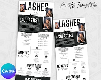Szablon harmonogramu Acuity lash tech, witryna rezerwacji lash tech, szablon witryny, szablon witryny lash, szablon lash tech acuity, witryna lash
