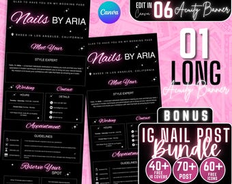 Pink Acuity Nails Scheduling Template Acuity Nail Tech Booking Site Nail Website Acuity Nail Tech Acuity Canva Nail Acuity Schedule Nail