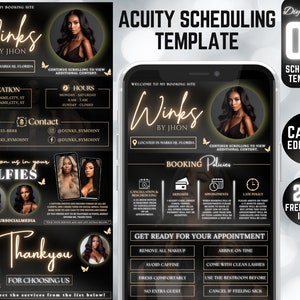 06 Editable Acuity Template, Hair Stylist Acuity Scheduling Template, Hair Stylist Branding, Hair Stylist Website, Canva Templates