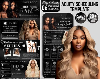 06 DIY Acuity Site, EDITABLE Acuity Template, Acuity Scheduling Template Hairstylist, Booking Site, Acuity Template Hair - Canva Template