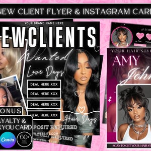New Clients Appointment flyer, New bookings, Lashes, Nails, Hair bundles flyer, hair flyer, book now flyer, bookings flyer, Canva template