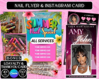 Summer Nail Special Flyer, Nail Deal Flyer, Nail Tech Sale Flyer, Nail Flash Sale Flyer, Nail Booking Flyer, Nail Promotion Nail Appointment