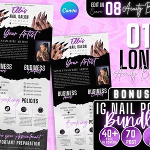 Acuity Scheduling Vorlage, Nail Tech Acuity Scheduling Vorlage, Nail Tech Branding, Nail Tech Website, Canva Vorlage, Bearbeitbare Vorlage
