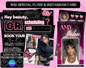 Booking Flyer, Hair Flyer, Wig Flyer, Book Now Flyer, Books Open Flyer, Calendar Flyer, Trending Beauty Flyer