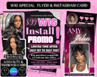 Booking Flyer, Hair Flyer, Wig Flyer, Book Now Flyer, Books Open Flyer, Calendar Flyer, Trending Beauty Flyer
