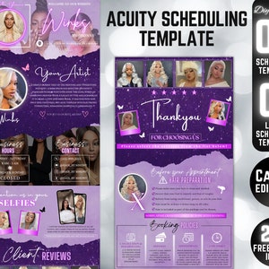09 Acuity Site, Acuity Scheduling Template Hairstylist, Booking Site, Acuity Template Hair | Trendy Pink Black White theme | Canva Template