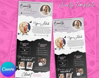 10 DIY Acuity Site - Acuity Scheduling Template Hairstylist - Canva Template - Hair Business Website -  Hair Artist - Hair Acuity Template