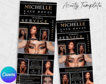 BOHO Lash Tech Acuity Scheduling Template, Branding Lash Tech, Witryna internetowa Lash Tech, Szablon Canva, Ripped BS2405