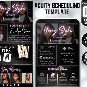 Acuity Scheduling Template, Hair Stylist Acuity Scheduling Template, Hair Stylist Branding, Hair Stylist Website, Canva Templates