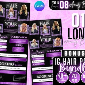 Paarse DIY Canva Acuity-boekingssitesjabloon, haarstylist Acuity-planningssjabloon, boekingssitesjabloon, Acuity-planningssite, nagel
