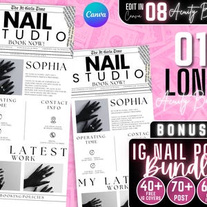 Acuity Scheduling Vorlage, Nail Tech Acuity Scheduling Vorlage, Nail Tech Branding, Nail Tech Website, Canva Vorlage, Bearbeitbare Vorlage
