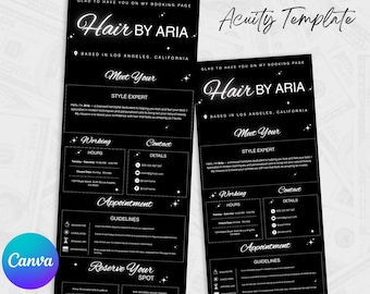 Acuity Scheduling Template, Hair Stylist Acuity Scheduling Template, Hair Stylist Branding, Hair Stylist Website, Canva Templates