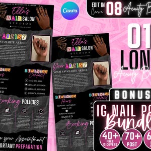 Pink Acuity Nails Scheduling Template Acuity Nail Tech Booking Site Nail Website Acuity Nail Tech Acuity Canva Nail Acuity Schedule Nail