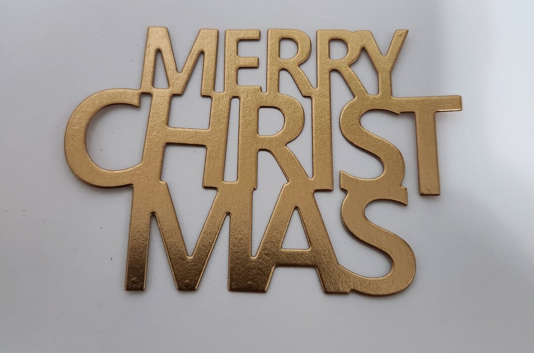 Merry Christmas Die Cut Shape 6 Pcs Etsy