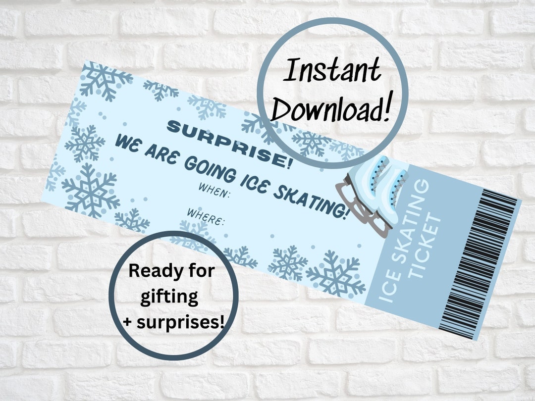 Ice Skating Ticket I Ice Skating I Ice Skating Coupon I Ice Skate Gift ...