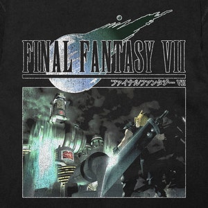 Vintage Inspired Final Fantasy VII Shirt Black - Cloud Strife Final Fantasy 7 Shirt, ff7 t shirt, Final Fantasy Gift, Final Fantasy Cosplay